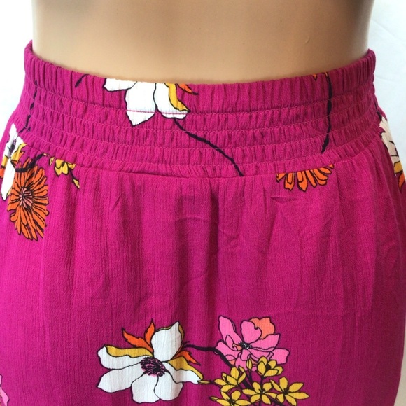 A.N.A. Fuchsia Ameli Floral Faux Wrap Skirt - Picture 7 of 10